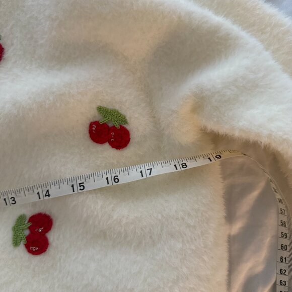 Korean brand fuzzy sweater - red cherry cardigan - Picture 3 of 6
